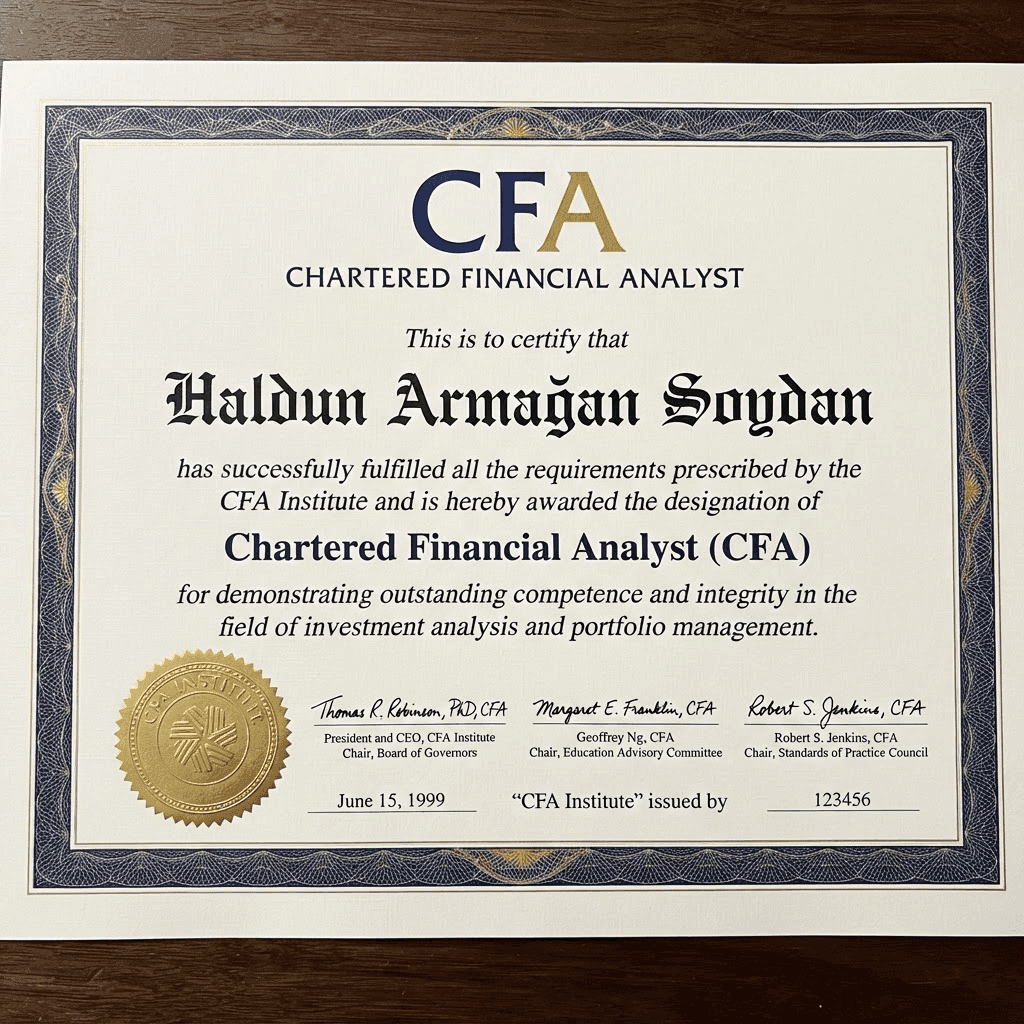 CFA — Yeminli Finansal Analist sertifikası, Haldun Armağan Soydan